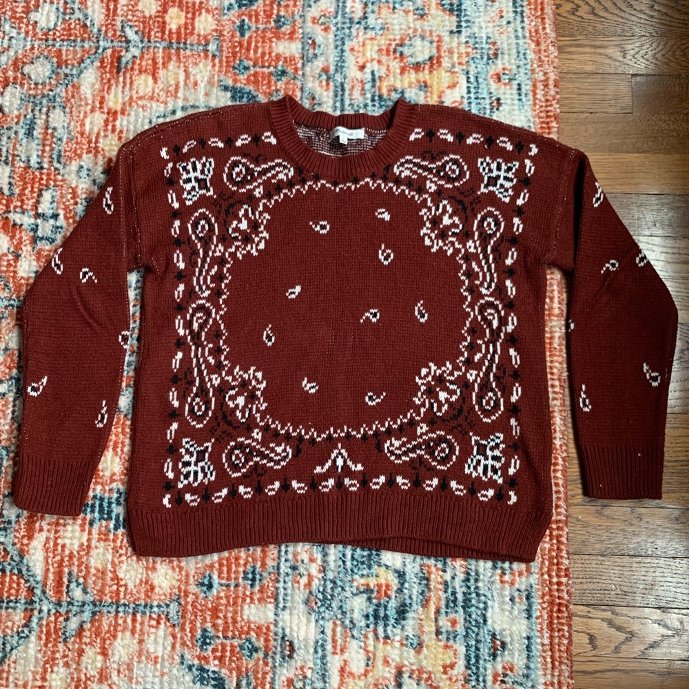 Madewell Bandana Pullover Sweater - Picture 4 of 12
